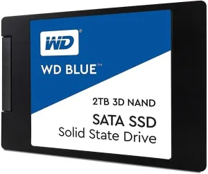 Western Digital 2TB WD Blue 3D NAND Internal PC SSD - SATA III 6 Gb/s, 2.5"/7mm, Up to 560 MB/s - WDS200T2B0A, Solid State Hard Drive