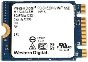 Western Digital WD 128GB SSD PC SN520 M.2 2230 30mm PCIe Gen3 x2 NVMe SDAPTUW-128G Solid State Drive for Dell HP Lenovo Laptop Desktop Ultrabook Kiosk POS MFP IoT