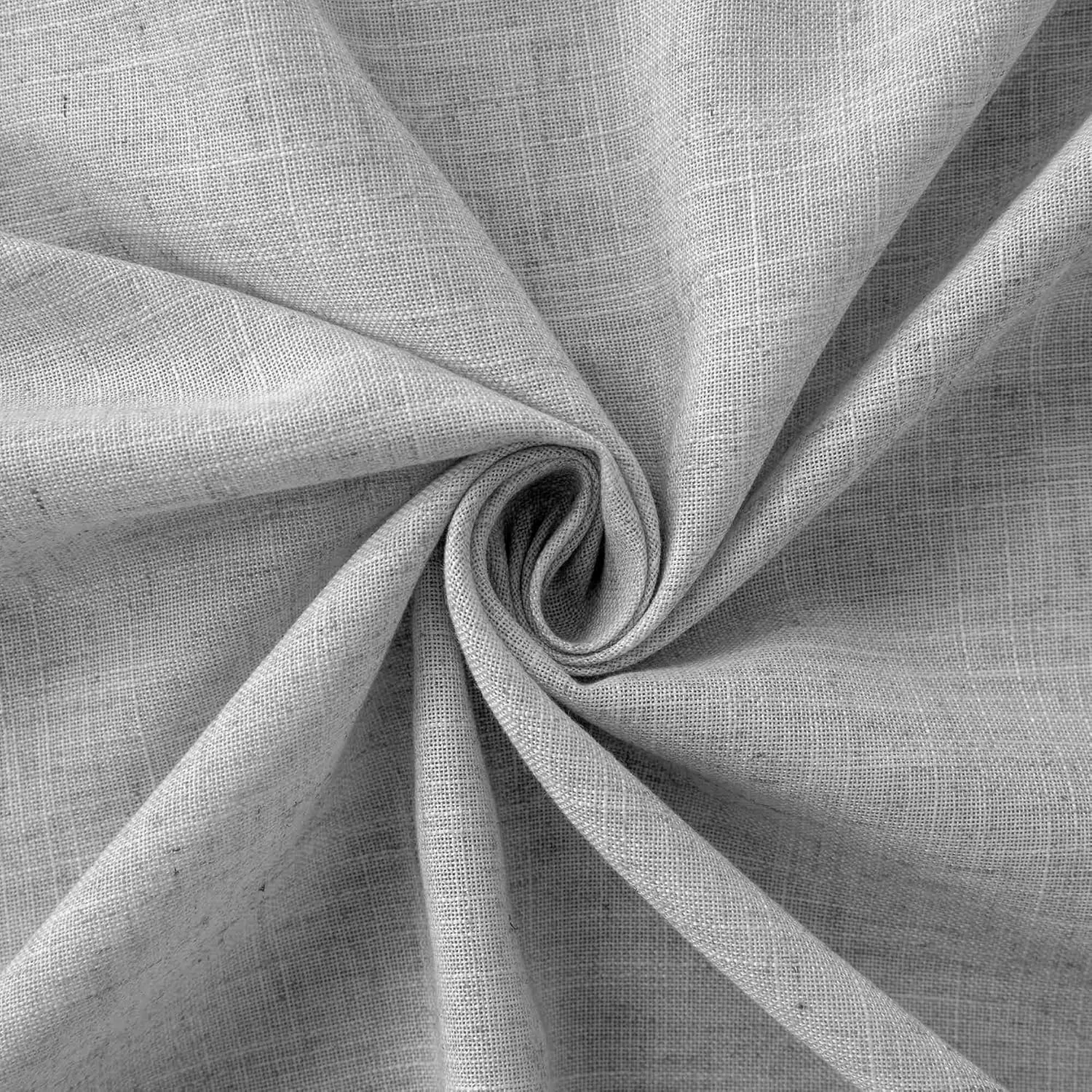 White Grey Living Room Curtains 84 Inch Length 2 Panel Set Rod Pocket Soft Cloth Cotton Look Linen Drape Light Filtering Semi Sheer Light Gray Curtain for Bedroom Farmhouse Mid Century 52x84 Long Dove
