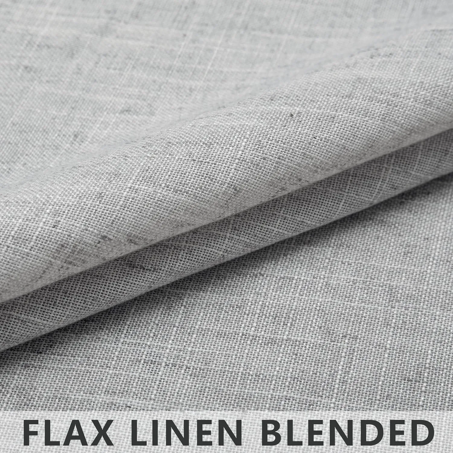 White Grey Living Room Curtains 84 Inch Length 2 Panel Set Rod Pocket Soft Cloth Cotton Look Linen Drape Light Filtering Semi Sheer Light Gray Curtain for Bedroom Farmhouse Mid Century 52x84 Long Dove