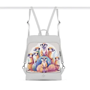 White Laptop Backpack Sloth Family