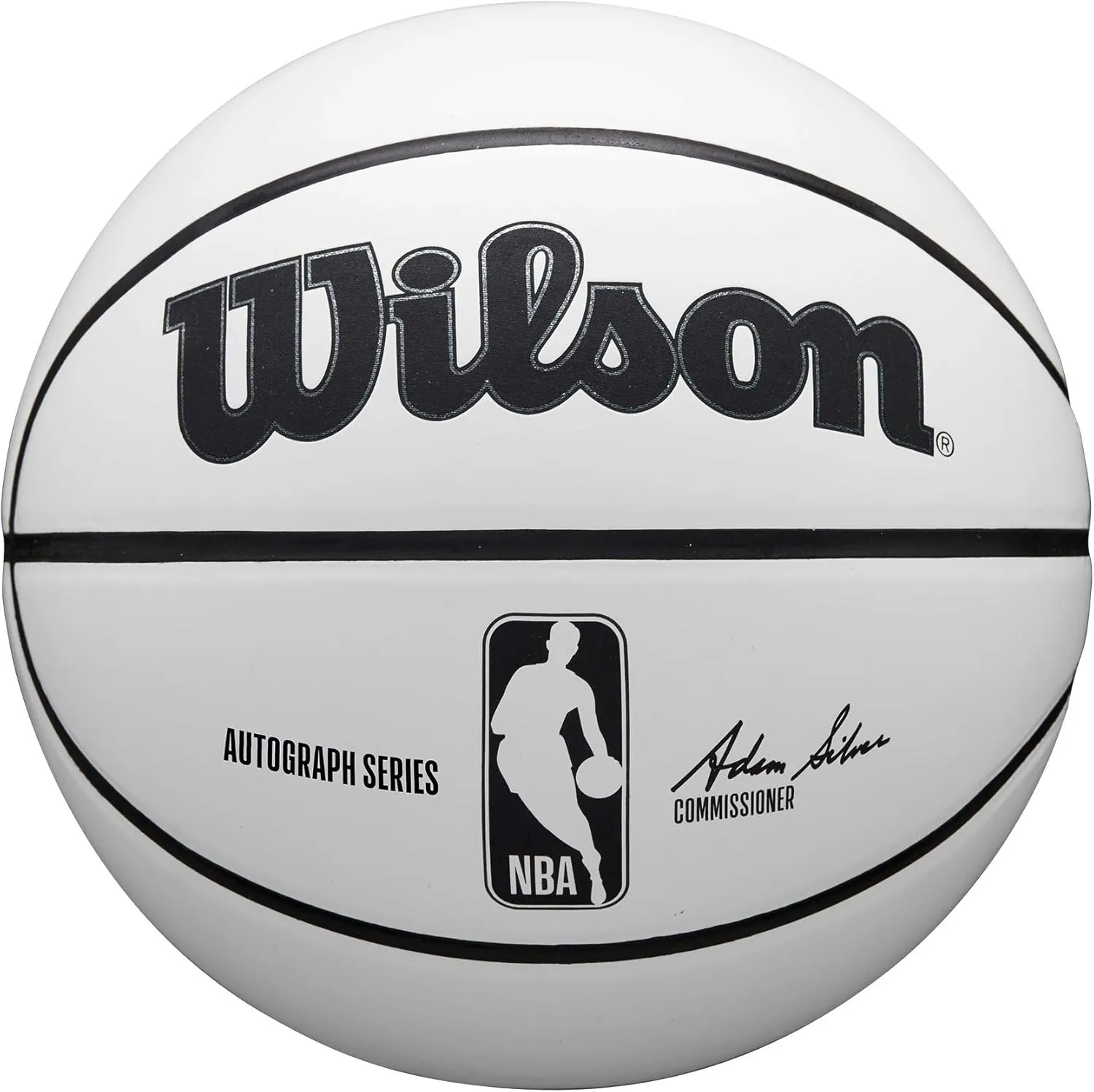 WILSON NBA Autograph Basketball - White/Brown, Size 7-29.5"