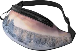 Winter Landscape Snowy Fields Frozen Fanny Pack, Crossbody Waist Packs for Women Men Waist Bags with Adjustable Strap for Travel Running Hiking Sport