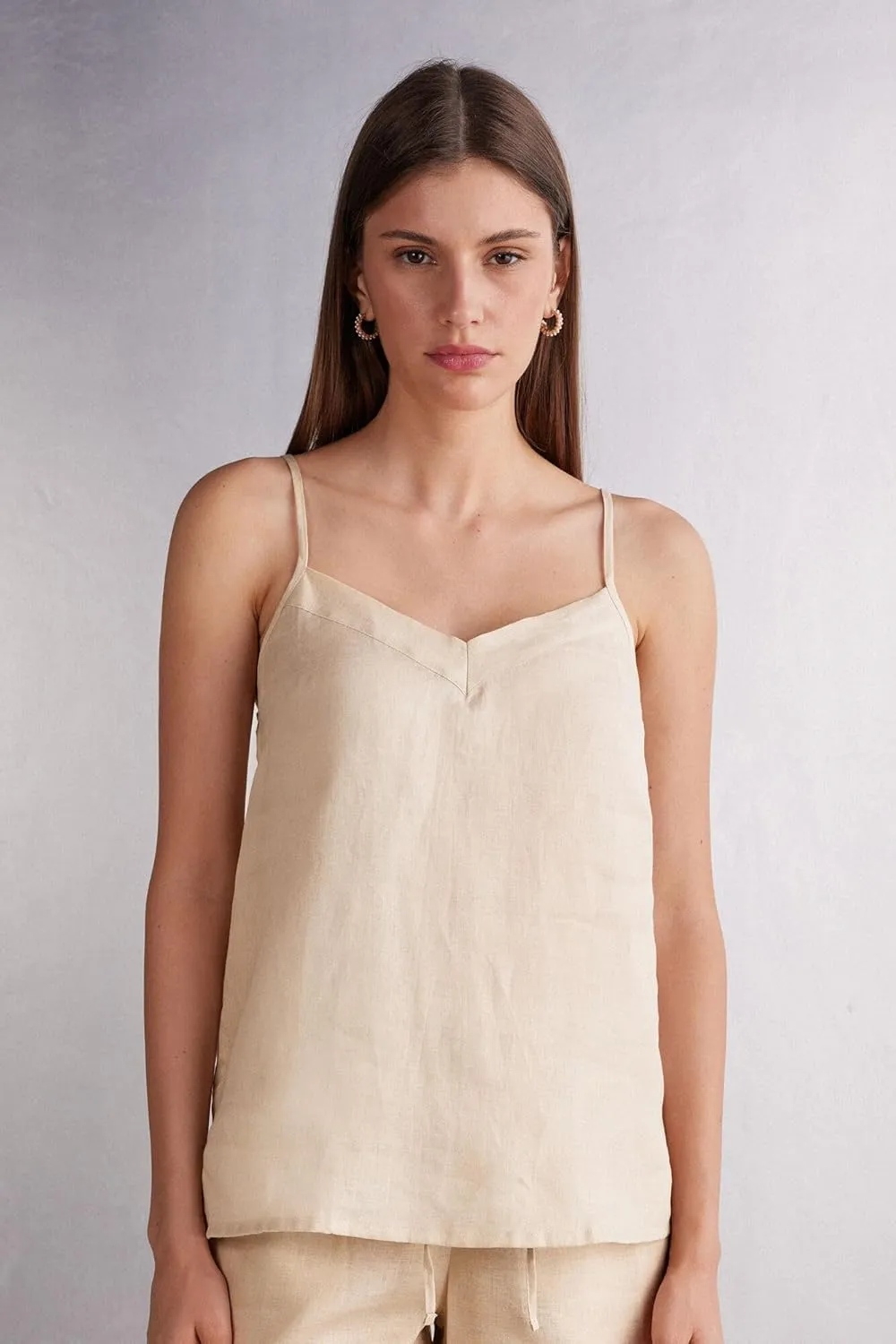 Woman's The Pure Linen Top in Linen Fabric