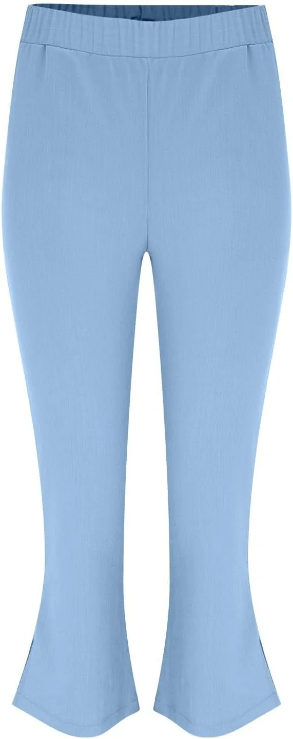 Women Linen Pants Summer and Linen Buttoned Cropped Pants with Elastic Waist for Women's Womens Linen Pants Straight Leg