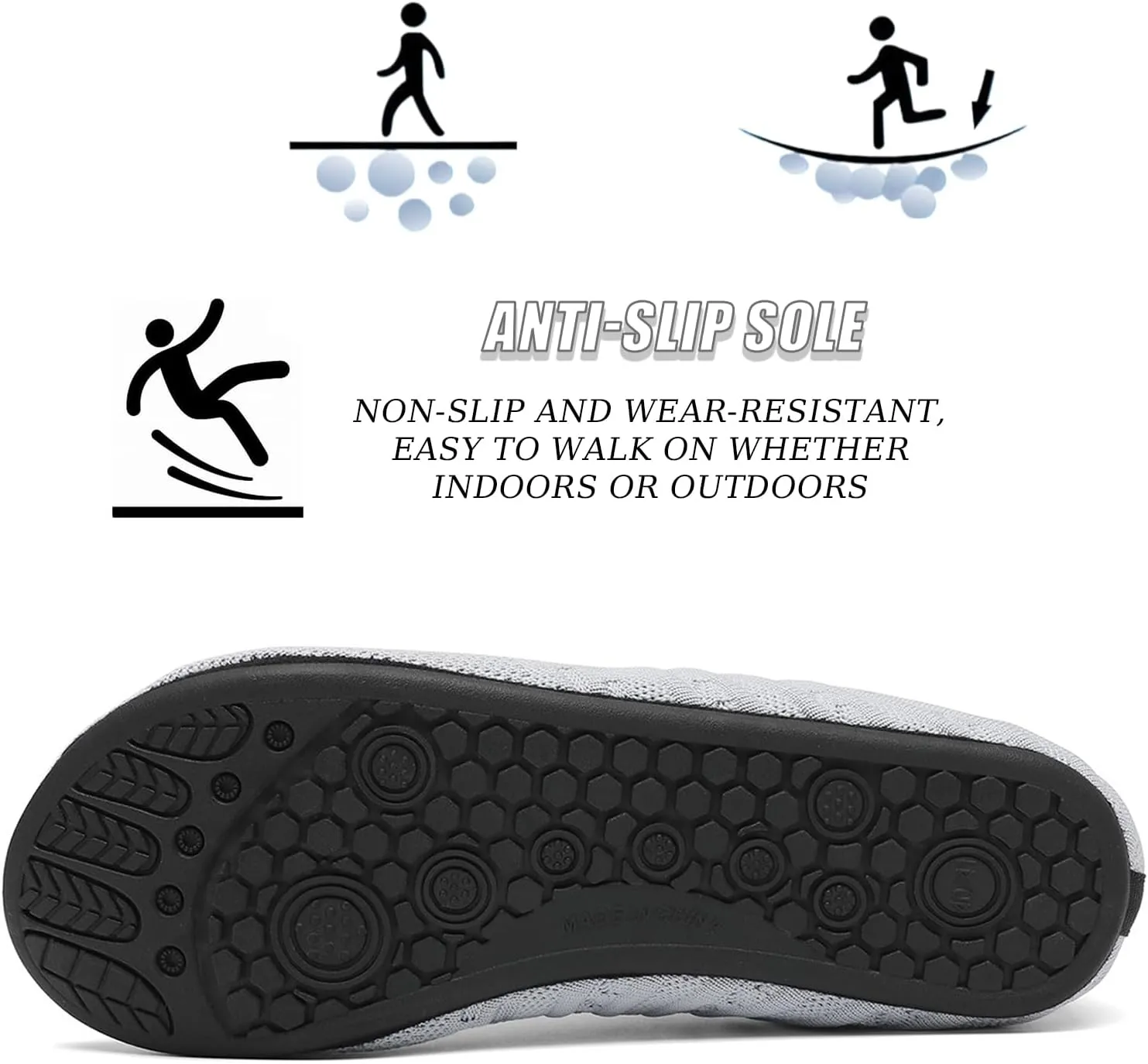 Women's and Men's Knitted Barefoot Flat Water Shoes Breathable Mesh Comfortable Lightweight Non-Slip Quick-Dry Aqua Socks Shoes for Beach Swim Yoga Exercise Sports