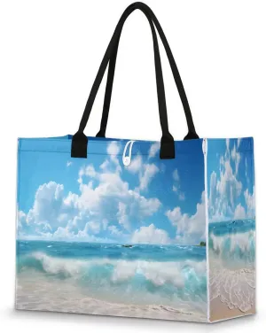 Womens Birthday Gifts Tote Bag Whirl Waves Sea Beach Bags for Women Handbags