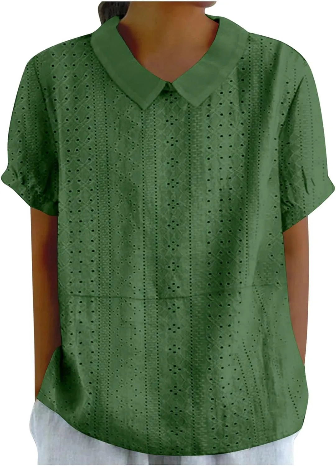 Women's Linen Shirt 2025 Summer Retro Embroidered 3/4 Sleeve Boho Tops Dressy Casual Blouses Teacher Loose Tunics