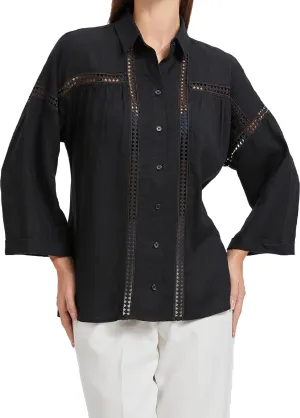 Women's Plus Size Western Denim Shirt - Summer Soft Stretch Cowboy Style Long Sleeve