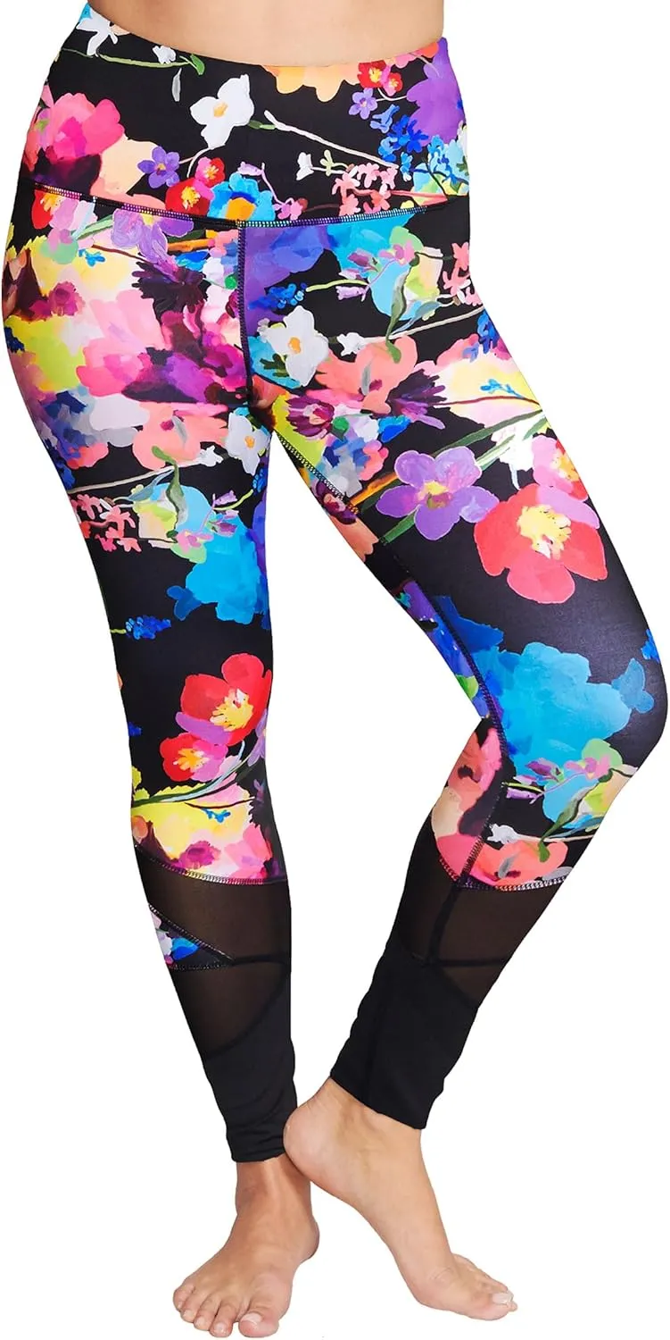 Womens Printed Leggings w/Pocket – High Waist, Tummy Control, Full Length - Perfect for Yoga & Workouts