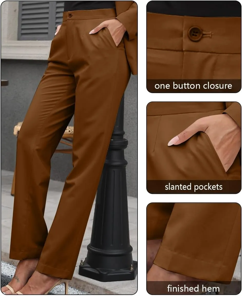 Women's Professional Suit 2 Piece Slim Fit Outfit Business Office Work Tuxedo Blazer Pants Suits
