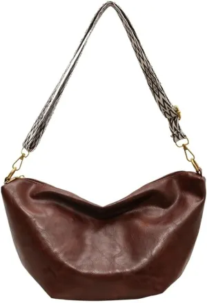Women's Soft Shoulder Crossbody Bag Fashion PU Leather Totes Large Dumpling Handbag Retro Purse Satchel