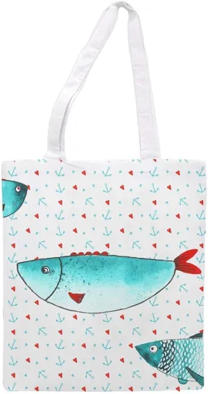 Women's Tote Bag/Fish - Sports Gym Lunch Yoga Shopping Travel Bag Washable - 1.47X0.98 Ft