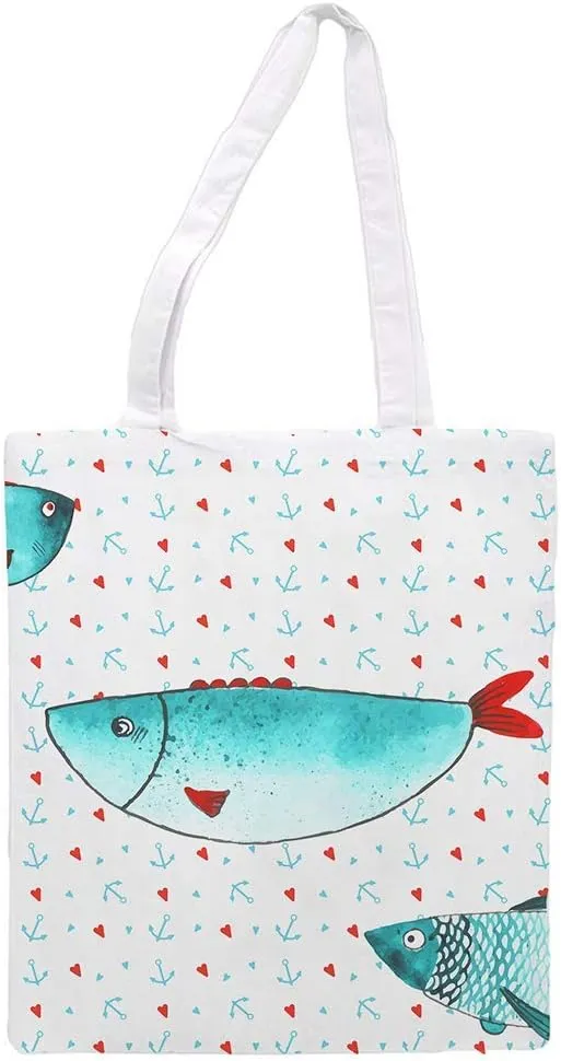 Women's Tote Bag/Fish - Sports Gym Lunch Yoga Shopping Travel Bag Washable - 1.47X0.98 Ft