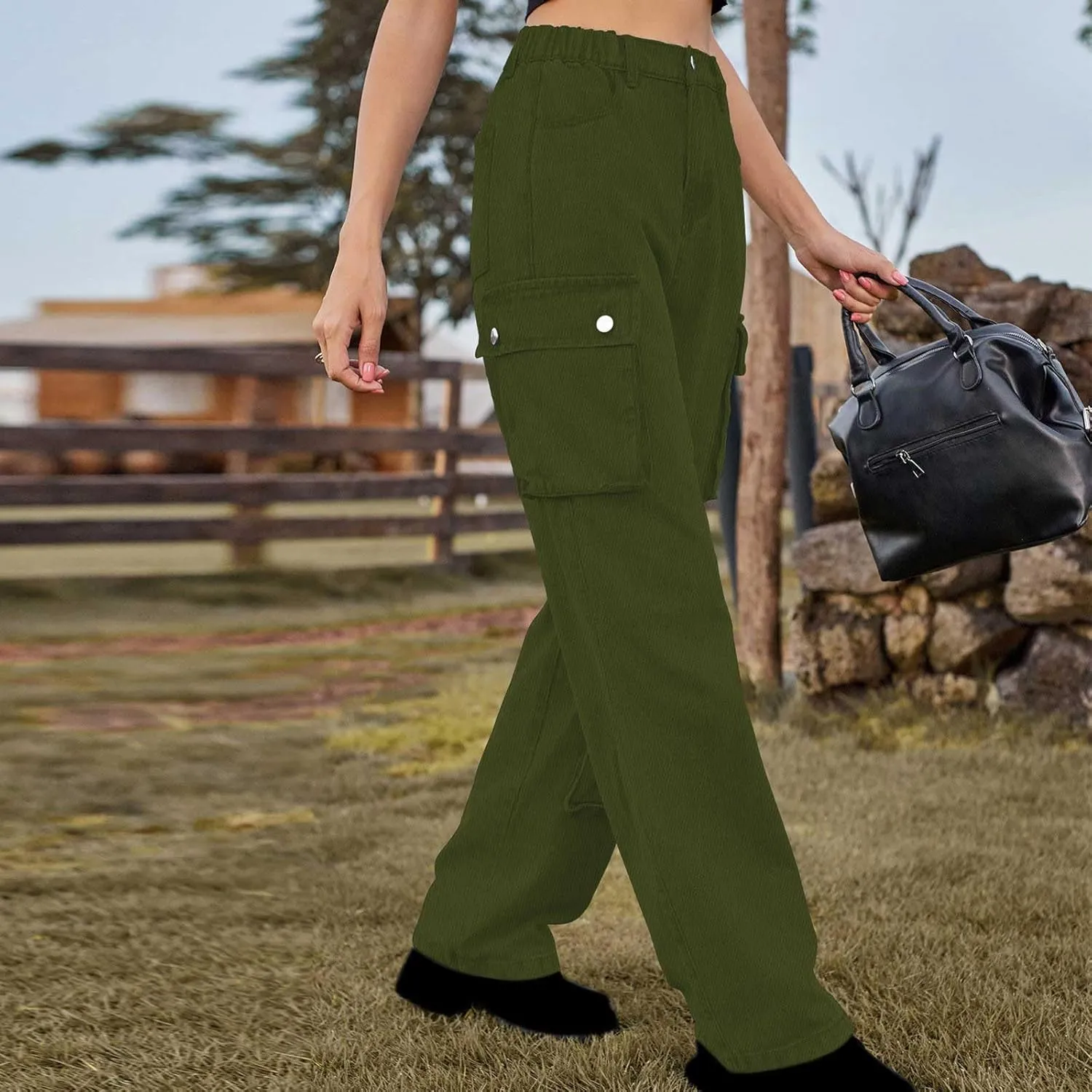 Womens Wide Leg Jeans Retro Mid Rise Denim Straight Leg Pants Stretchy Casual Raw Hem Denim Pants with 5 Pockets