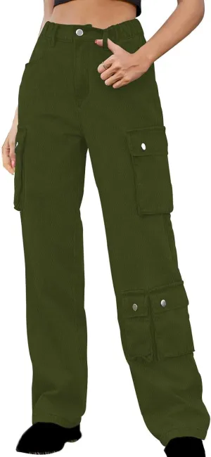 Womens Wide Leg Jeans Retro Mid Rise Denim Straight Leg Pants Stretchy Casual Raw Hem Denim Pants with 5 Pockets