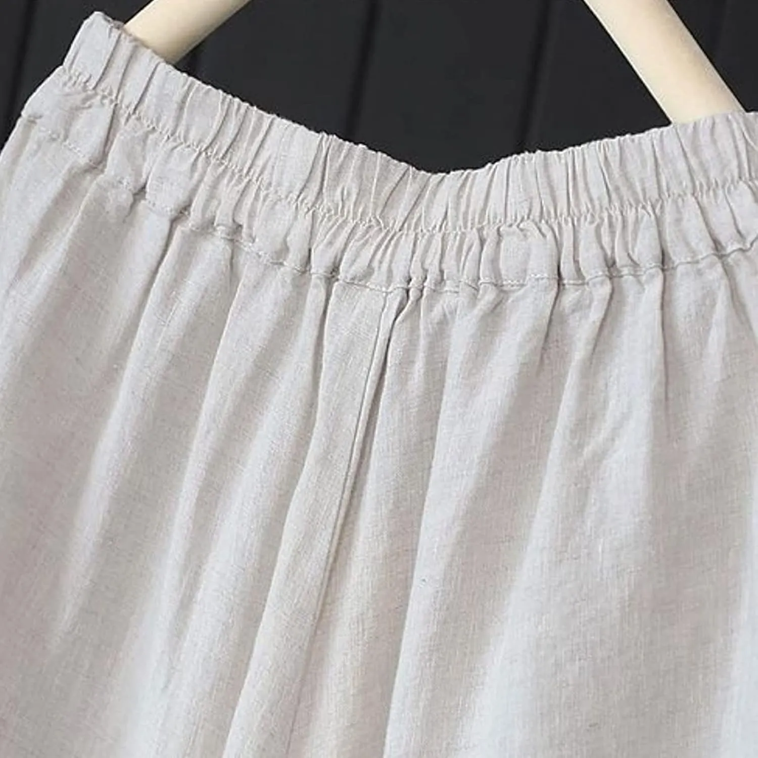 Womens Wide Leg Pants Dressy Comfy Loose Flowy Cotton Linen Pants Summer Casual Beach High Waisted Palazzo Trousers