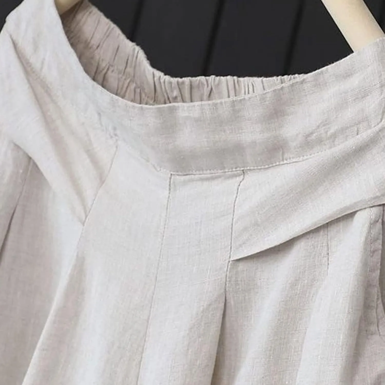 Womens Wide Leg Pants Dressy Comfy Loose Flowy Cotton Linen Pants Summer Casual Beach High Waisted Palazzo Trousers