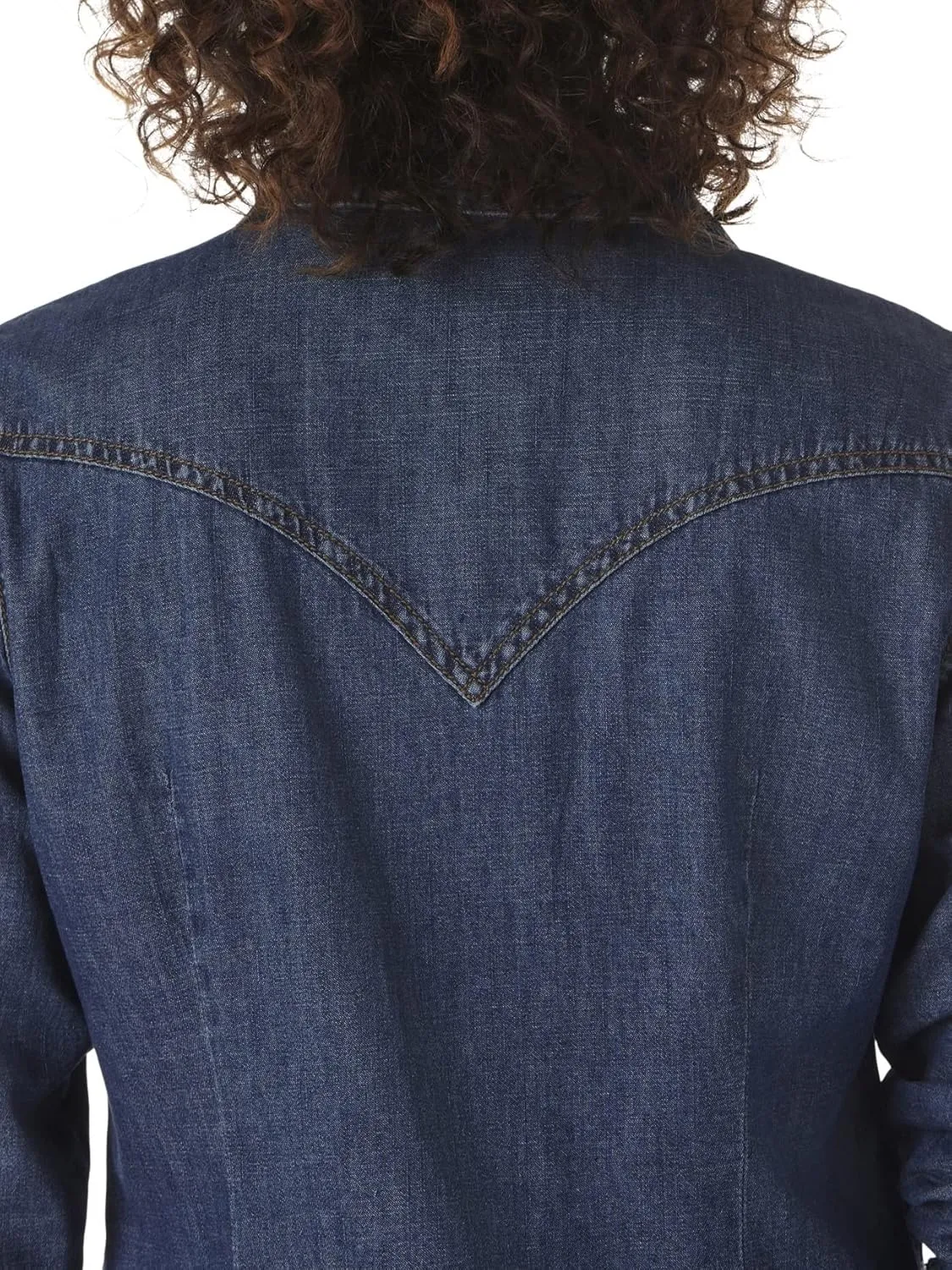 Wrangler Women's Retro Long Sleeve Western Snap Shirt Mid Denim
