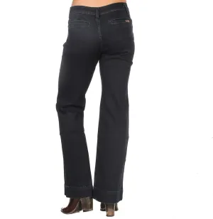 Wrangler womens Retro Mae Mid Rise Wide Leg Trouser Jeans, Dark Blue, 11 1 US
