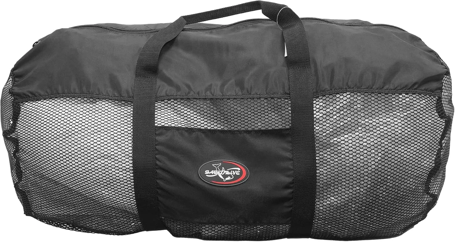 XL Mesh Beach Bag with Zipper - Foldable Extra Large Duffle Bag For Scuba Gear, Snorkel Gear, and Outdoor Water Activities