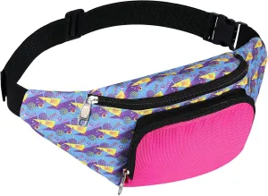 Xuniea 80s Retro Neon Fanny Pack 2 Pockets Belt Bags 90s Costumes for Women Men Waist Packs for Holiday Festival 80s Theme Halloween Party(Bright Color)
