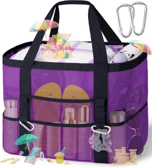 XX-Large Mesh Beach Bag Tote with 9 Pockets for Vacation/Travel & Beach Essentials