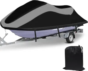 XYZCTEM Jet Ski Cover, Waterproof Upgraded Oxford Fabric Personal Watercraft Cover with Reflective Air Vent, Compatible with Seadoo, Yamaha, GTX, Kawasaki, Honda, Polaris (2 Seater 116" to 125" L)