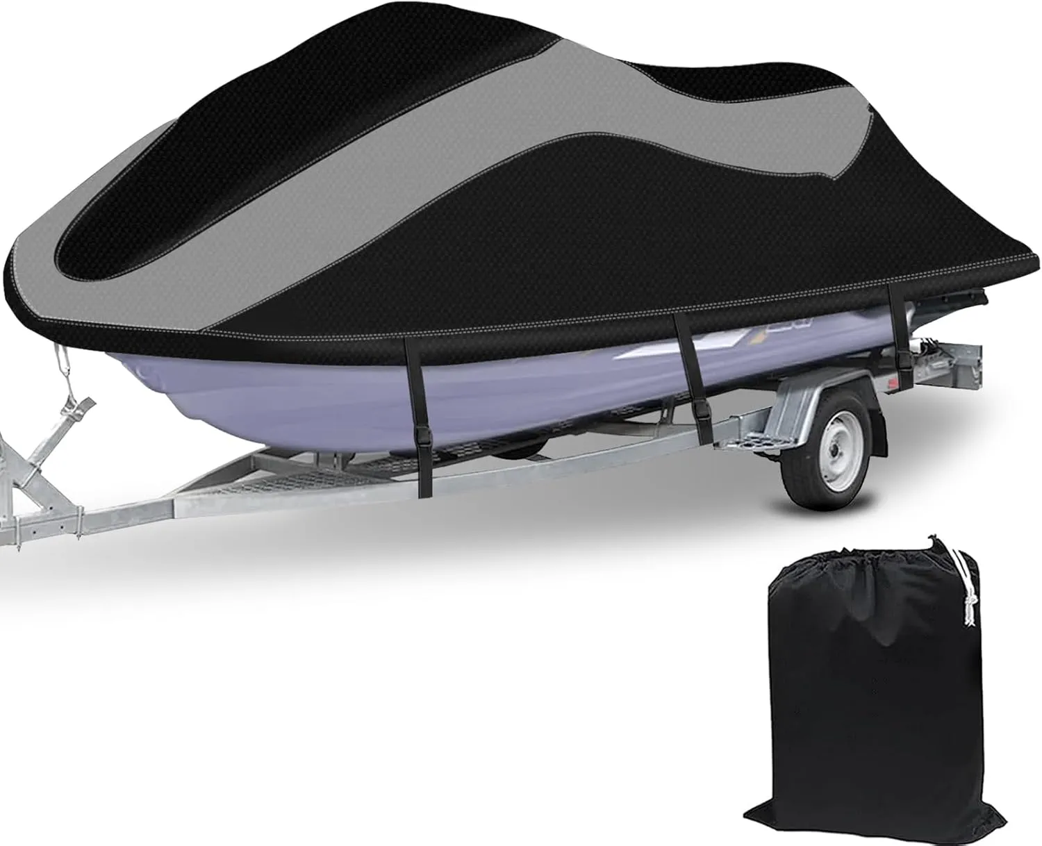 XYZCTEM Jet Ski Cover, Waterproof Upgraded Oxford Fabric Personal Watercraft Cover with Reflective Air Vent, Compatible with Seadoo, Yamaha, GTX, Kawasaki, Honda, Polaris (2 Seater 116" to 125" L)