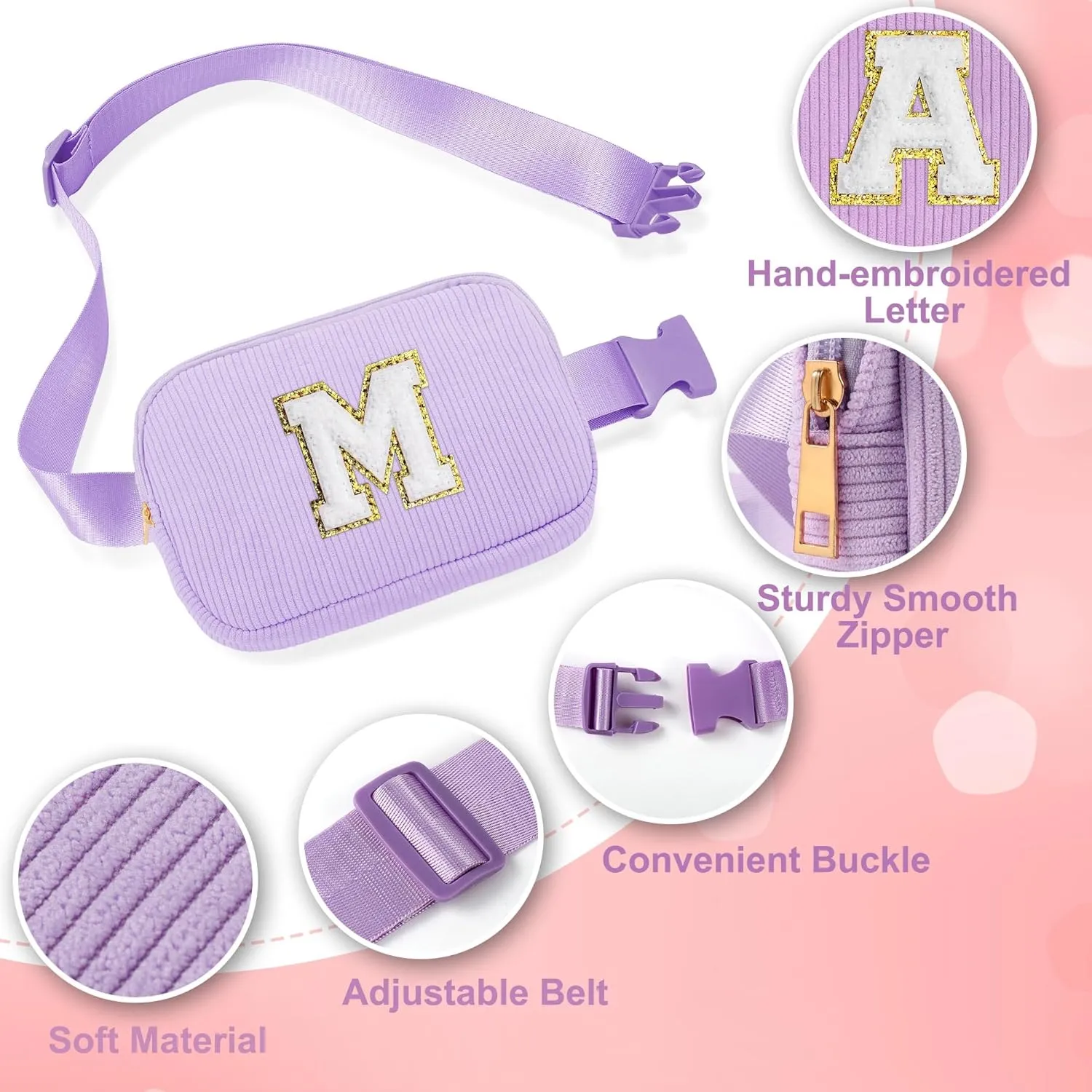 YOOLIFE Birthday Gifts for Girls, 5 6 7 8 9 10 11 12 13 14 15 Year Old Girl Birthday Gift, Small Initial Crossbody Bag Fanny Pack Gift for Kids Teens Girls Toddlers Daughter Sister (Blue S)