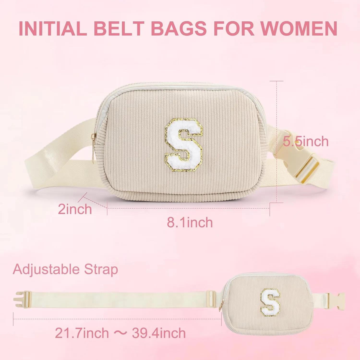 YOOLIFE Birthday Gifts for Girls, 5 6 7 8 9 10 11 12 13 14 15 Year Old Girl Birthday Gift, Small Initial Crossbody Bag Fanny Pack Gift for Kids Teens Girls Toddlers Daughter Sister (Blue S)