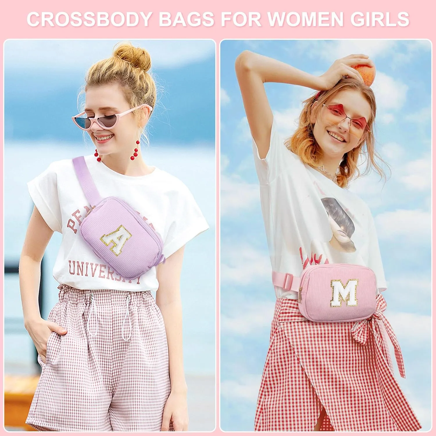YOOLIFE Birthday Gifts for Girls, 5 6 7 8 9 10 11 12 13 14 15 Year Old Girl Birthday Gift, Small Initial Crossbody Bag Fanny Pack Gift for Kids Teens Girls Toddlers Daughter Sister (Blue S)