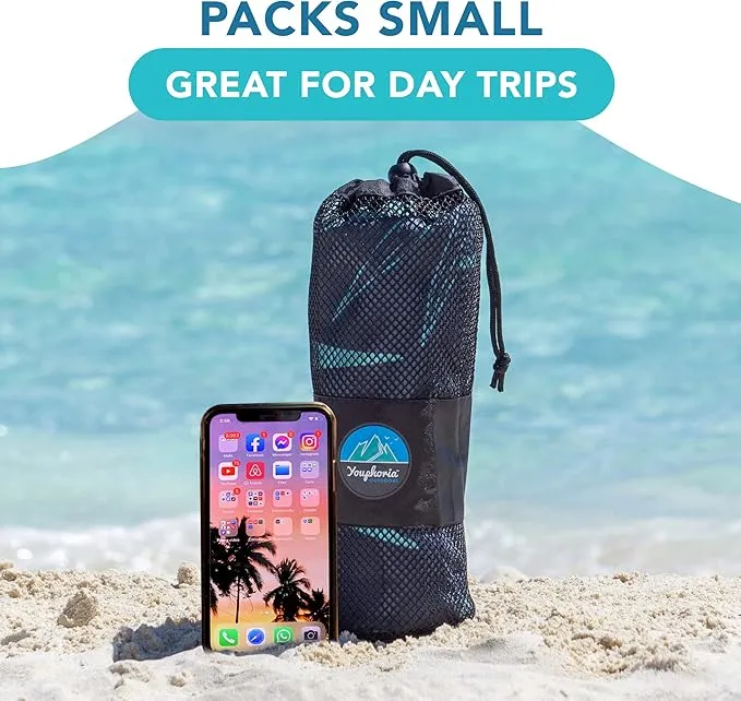 Youphoria Microfiber Travel Towel Fast Drying Lightweight - Quick Dry Towel for Camping, Beach, Backpacking, Hiking & Sport