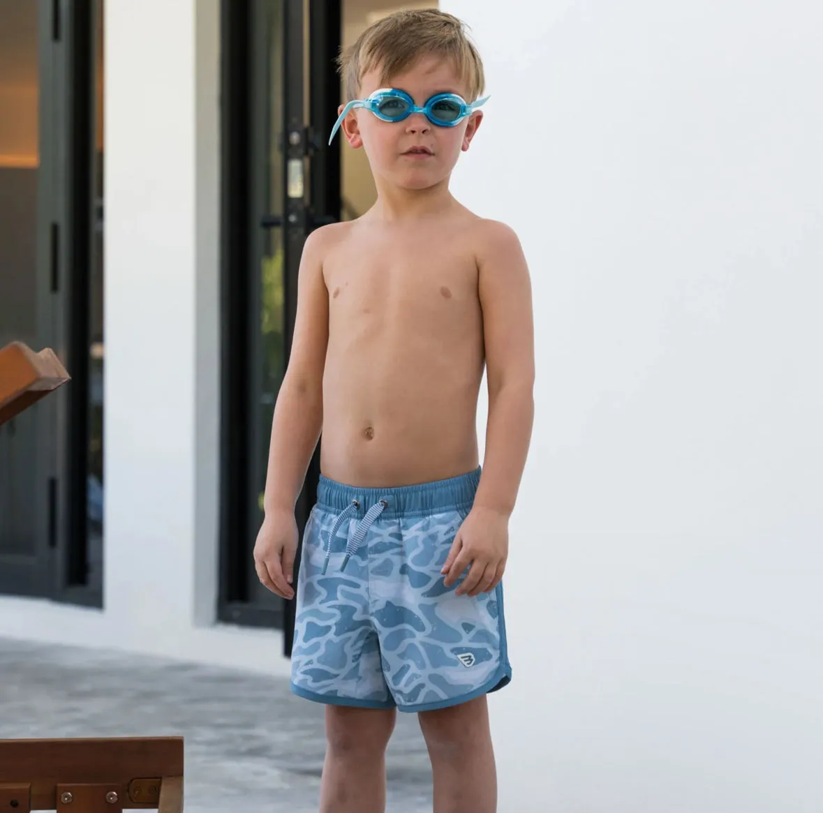 Youth Seaside Camo Swim Trunks