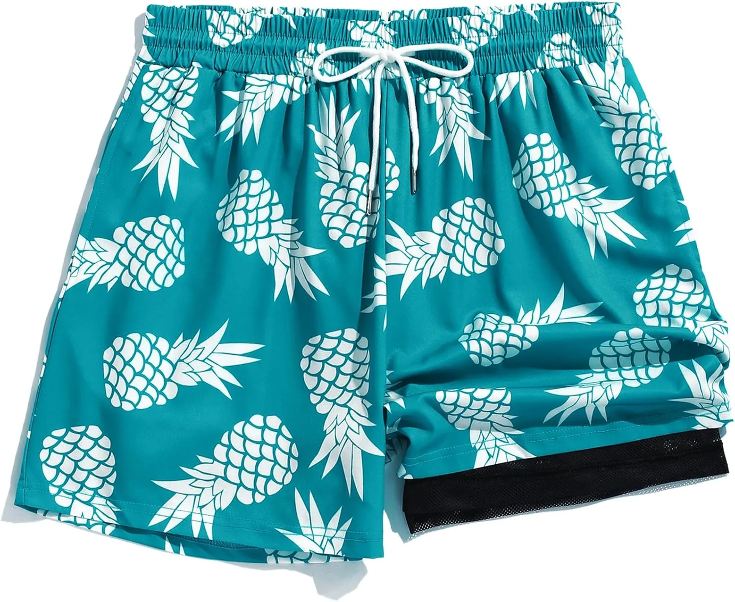 ZAFUL Mens Swim Trunks Quick Dry Swim Shorts Pocket Mesh Lining 2 in 1 Board Short Elastic Waistband Swimwear Bathing Suit