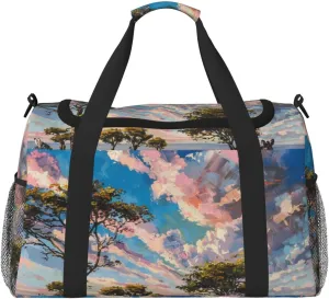 Zebra Cloud Travel Duffel Bag Tote Bag Sports Gym Bag For Women And Men