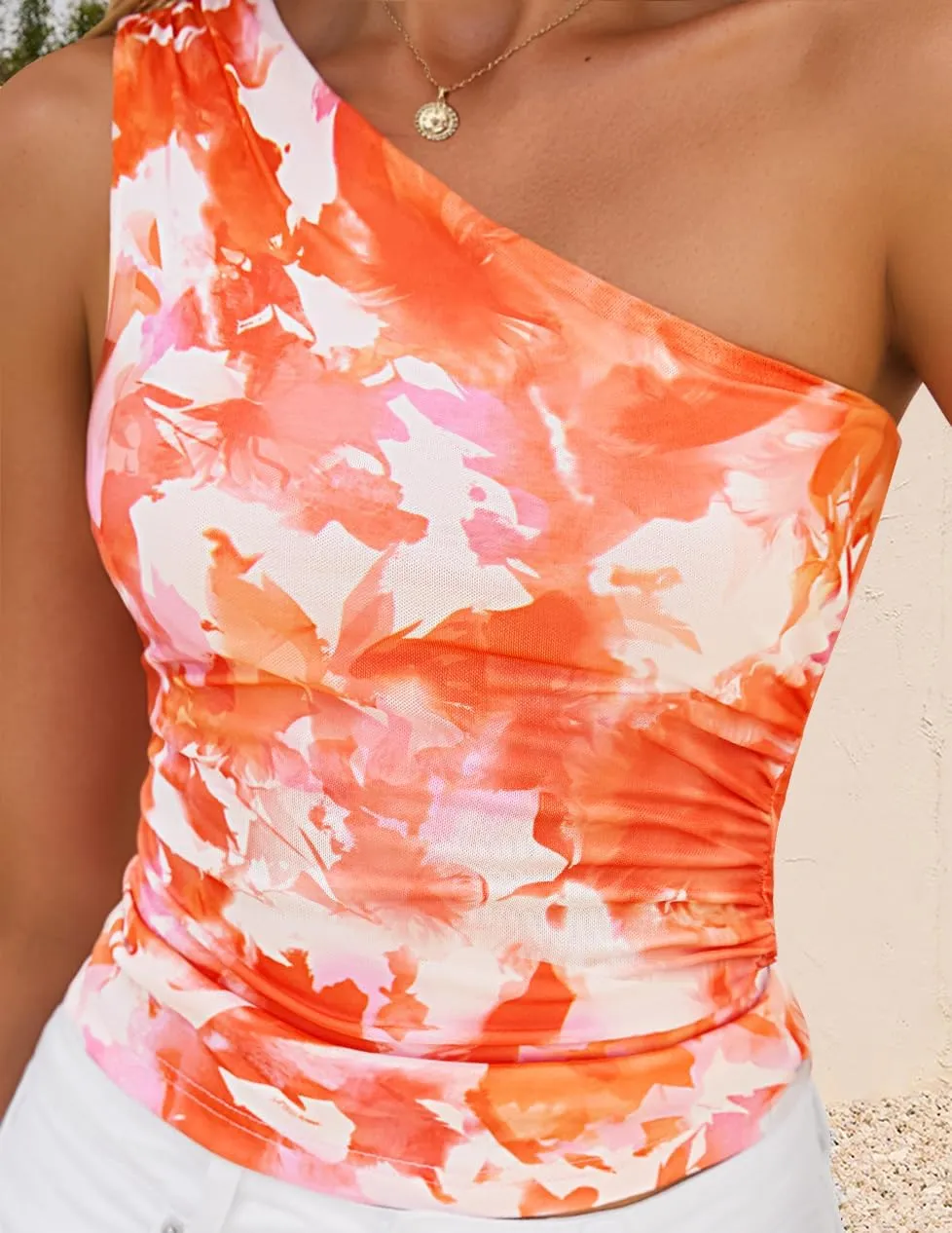 ZESICA Womens Going Out Tank Top Summer Floral Off Shoulder Slim Fit Y2K Crop Tops Beach Vacation Outfits