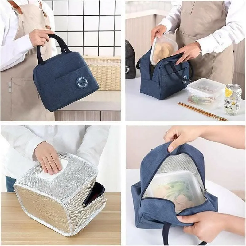 ZEVORA Insulated Lunch Bag for Office School Picnic (MULTI-COLOURS)