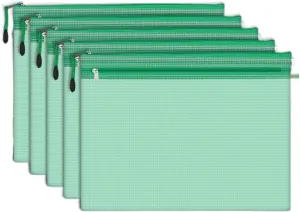 Zipper File Bags Mesh，Plastic Wallets Folders， A4 A5 B5 D File Bag Mesh Bag Zipper Bag PVC Transparent File Bag Student Information Bag for Teacher Civil Servant Office Worker