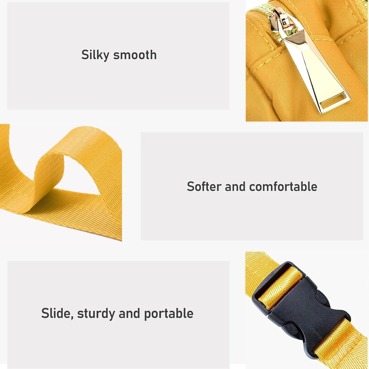 ZORFIN Fanny Packs for Women Men: Crossbody Belt Bag with Adjustable Strap - Fashion Waist Packs for Workout Running Traveling Hiking Yellow
