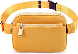ZORFIN Fanny Packs for Women Men: Crossbody Belt Bag with Adjustable Strap - Fashion Waist Packs for Workout Running Traveling Hiking Yellow